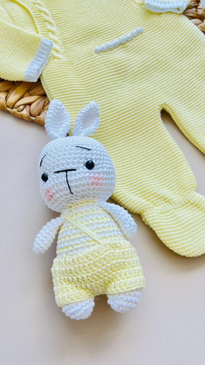 SET MARA TEJIDO PREMIUM - ELEGANCIA CLASICA - COLOR AMARILLO