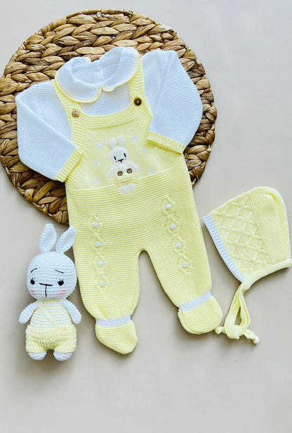 SET MARA TEJIDO PREMIUM - TERNURA Y EXCLUSIVIDAD - COLOR AMARILLO