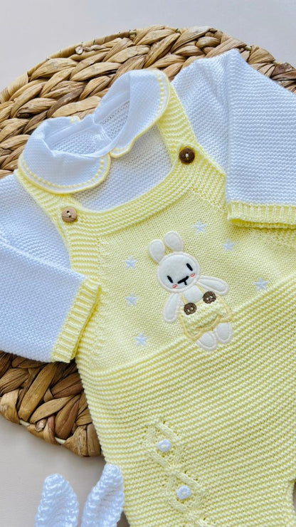 SET MARA TEJIDO PREMIUM - TERNURA Y EXCLUSIVIDAD - COLOR AMARILLO