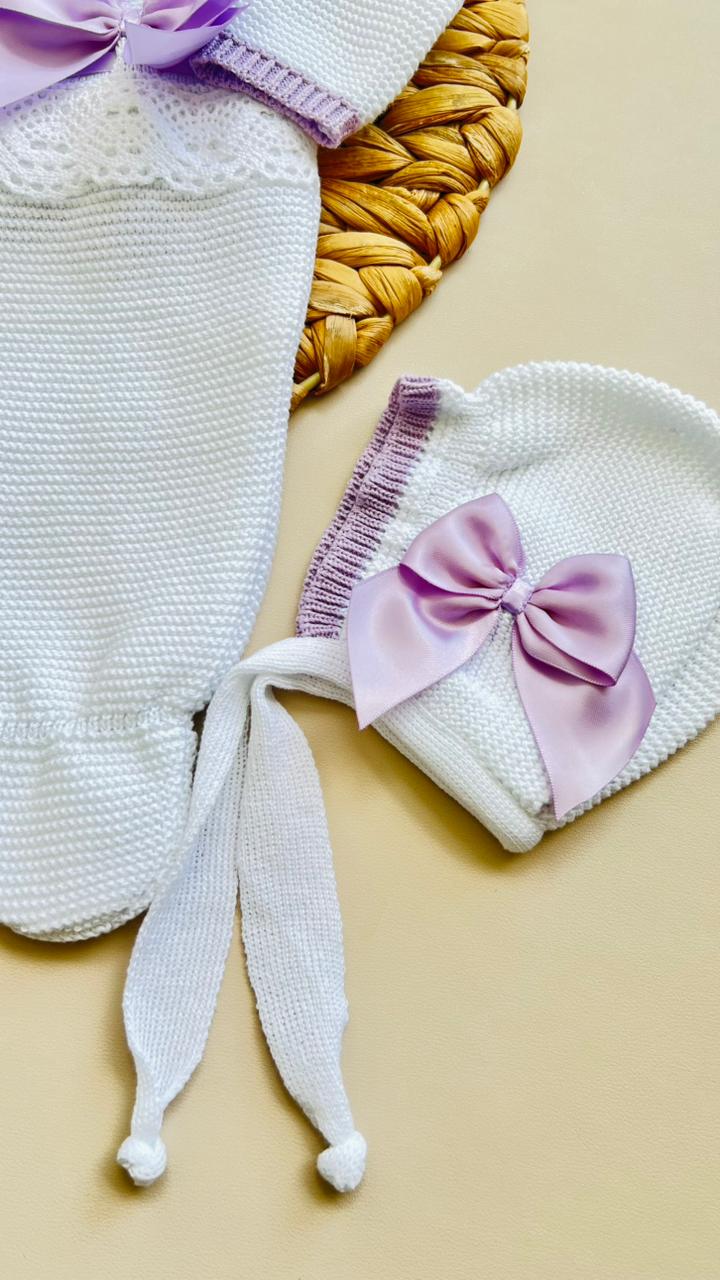 CONJUNTO MARA TEJIDO PREMIUM - TERNURA Y EXCLUSIVIDAD - COLOR BLANCO