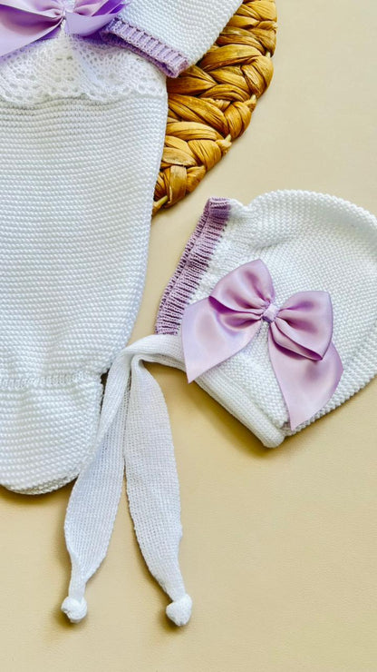 CONJUNTO MARA TEJIDO PREMIUM - TERNURA Y EXCLUSIVIDAD - COLOR BLANCO