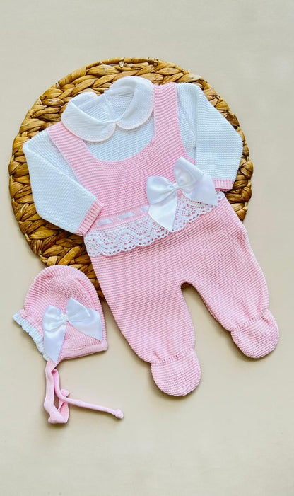 CONJUNTO MARA TEJIDO PREMIUM - DULZURA Y ELEGANCIA - COLOR ROSADO