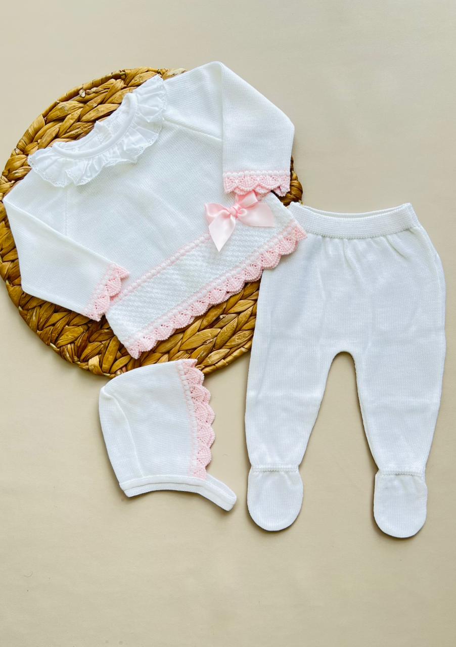 SET MARA TEJIDO PREMIUM - DULZURA QUE ENAMORA - COLOR ROSA