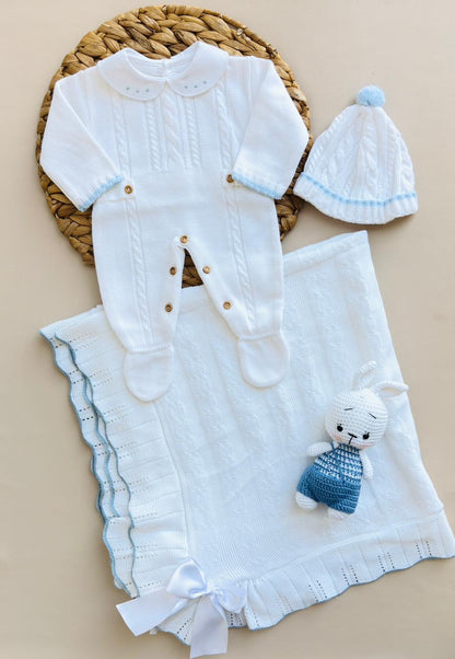 SET MARA TEJIDO PREMIUM - ELEGANCIA CLASICA - COLOR BLANCO