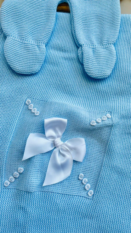 SET MARA TEJIDO PREMIUM - DISEÑO CLASICO - COLOR AZUL