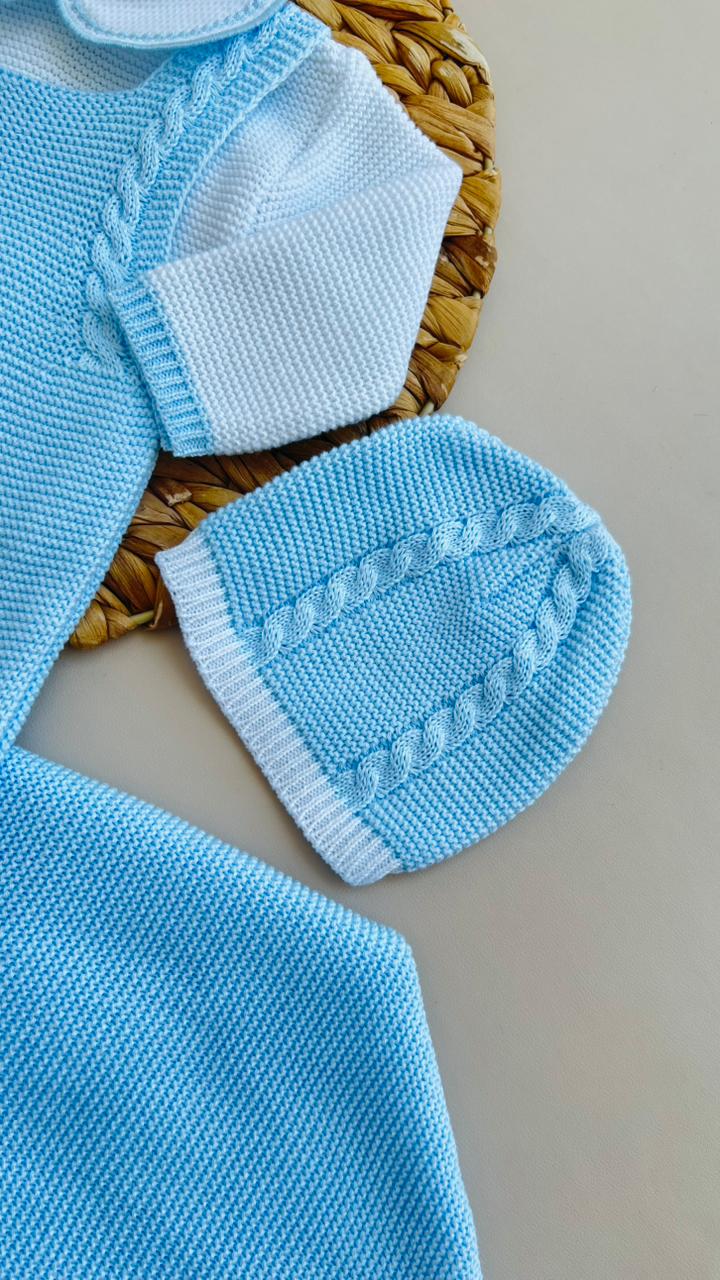 SET MARA TEJIDO PREMIUM - DISEÑO CLASICO - COLOR AZUL