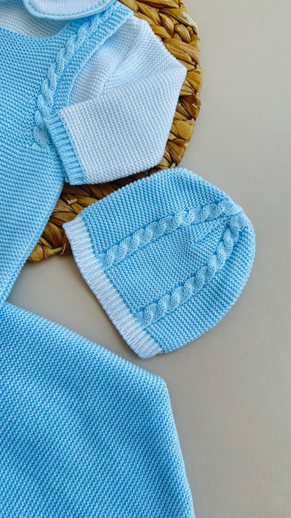 SET MARA TEJIDO PREMIUM - DISEÑO CLASICO - COLOR AZUL
