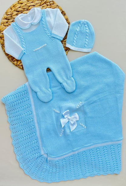 SET MARA TEJIDO PREMIUM - DISEÑO CLASICO - COLOR AZUL