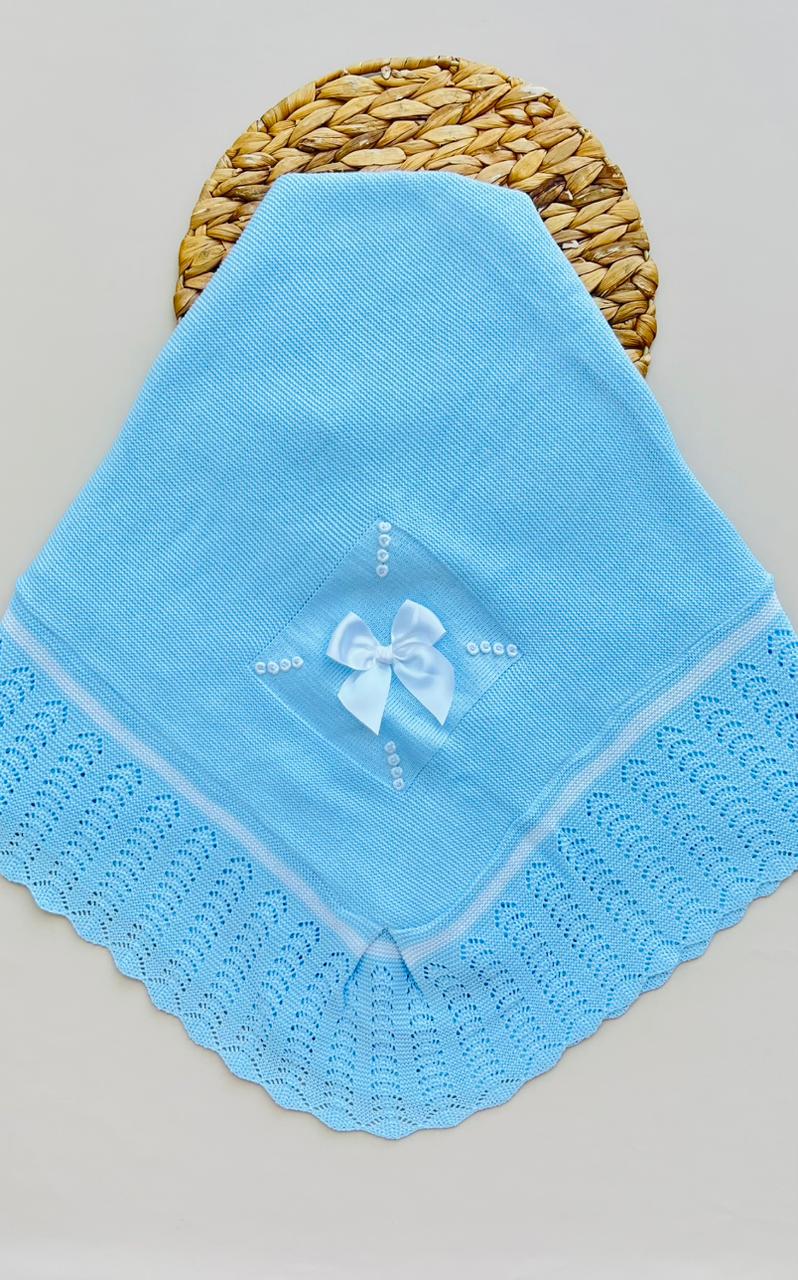 COBIJA MARA TEJIDO PREMIUM - DELICADEZA Y ELEGANCIA - COLOR AZUL