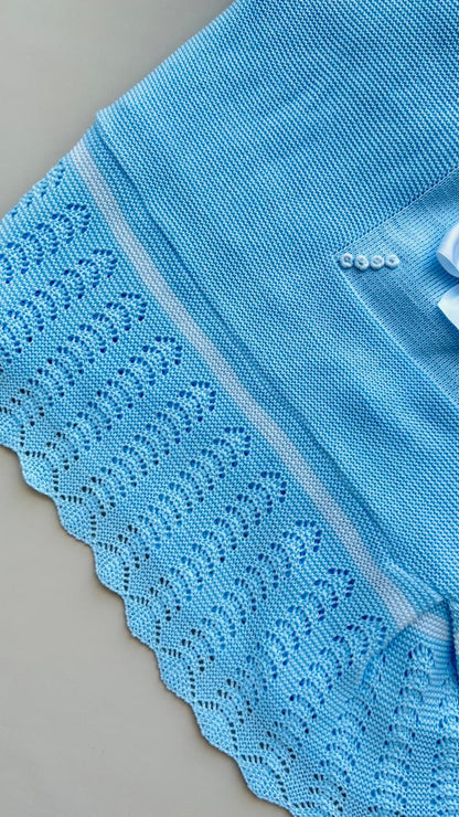 COBIJA MARA TEJIDO PREMIUM - DELICADEZA Y ELEGANCIA - COLOR AZUL