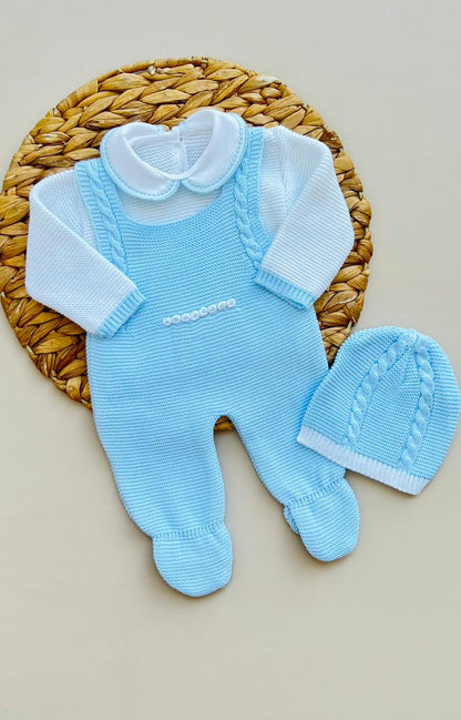 SET MARA TEJIDO PREMIUM - ELEGANCIA DESDE EL PRIMER DIA - COLOR AZUL