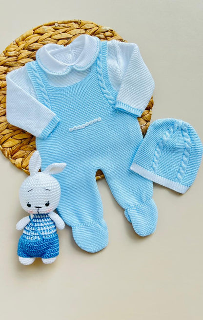 SET MARA TEJIDO PREMIUM - ELEGANCIA DESDE EL PRIMER DIA - COLOR AZUL