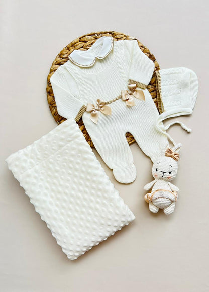 SET MARA TEJIDO PREMIUM - DISEÑO CLASICO - COLOR BLANCO