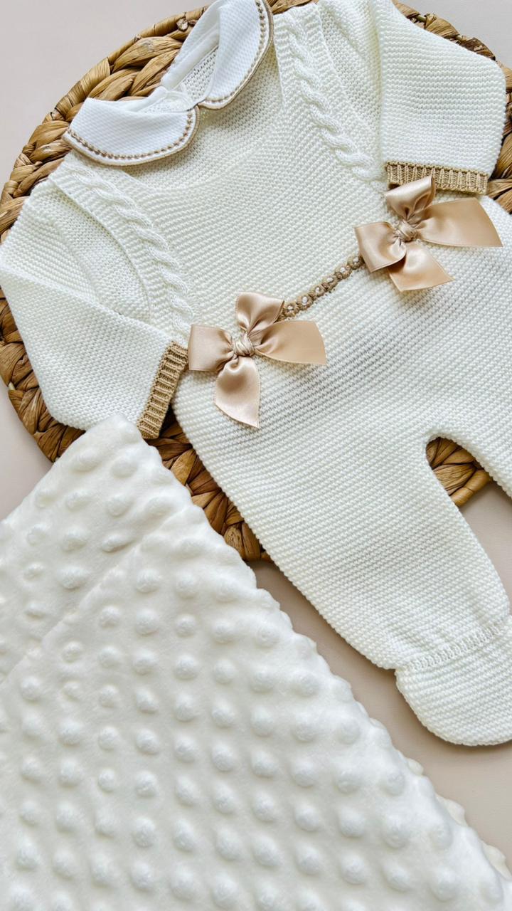 SET MARA TEJIDO PREMIUM - DISEÑO CLASICO - COLOR BLANCO