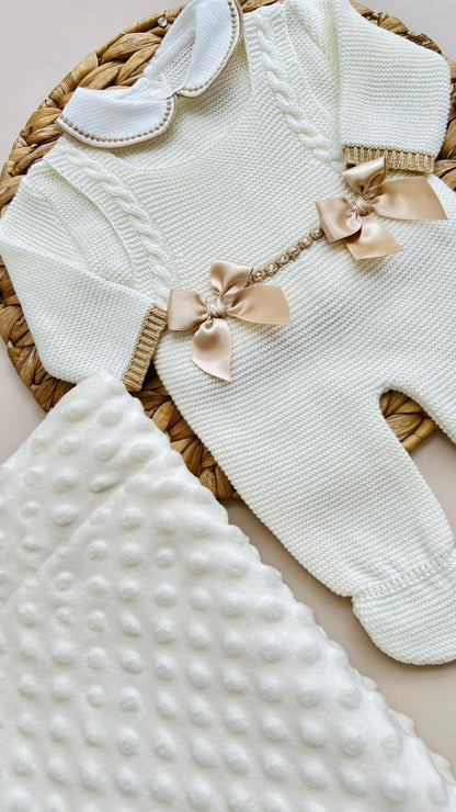 SET MARA TEJIDO PREMIUM - DISEÑO CLASICO - COLOR BLANCO