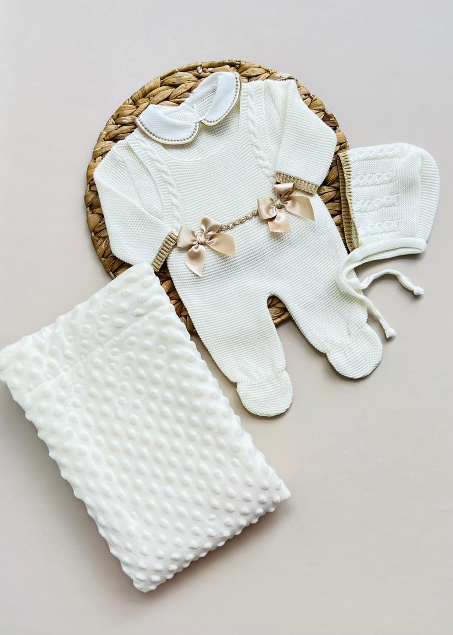 SET MARA TEJIDO PREMIUM - DISEÑO ELEGANTE Y CLASICO - COLOR BLANCO