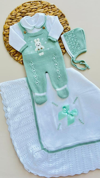 SET MARA TEJIDO PREMIUM - DISEÑO ELEGANTE Y CLASICO - COLOR VERDE