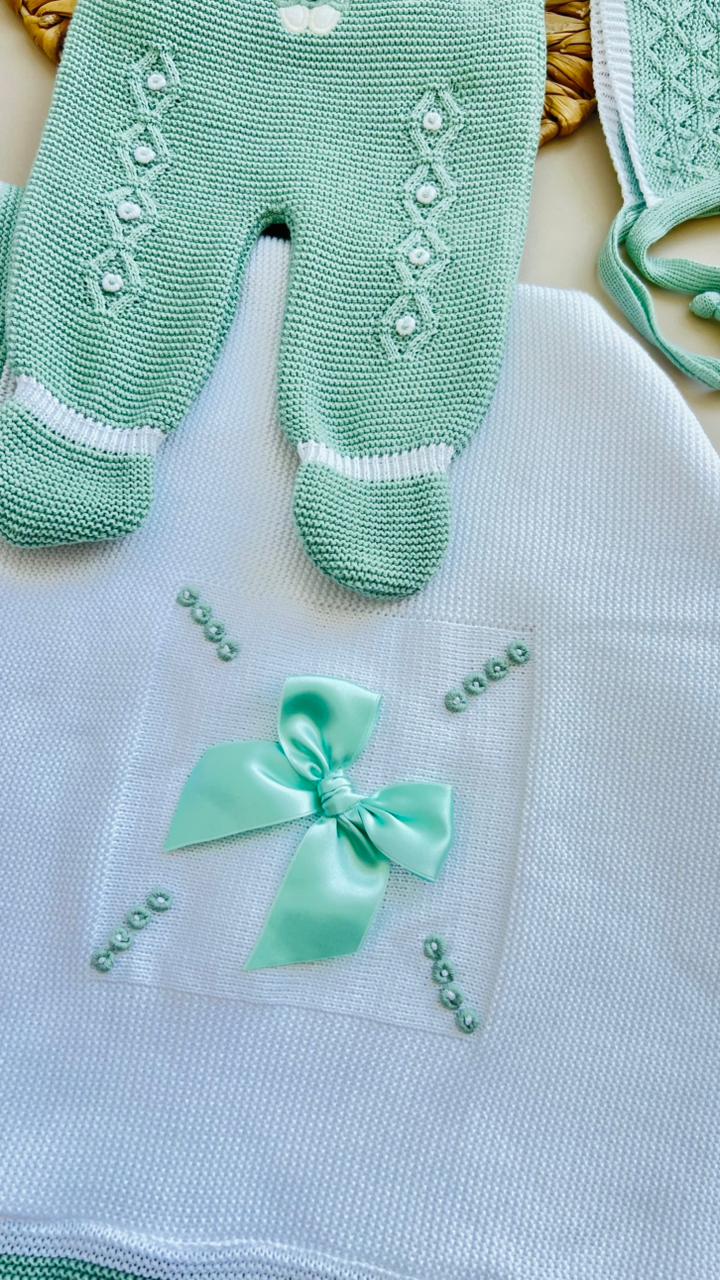 SET MARA TEJIDO PREMIUM - DISEÑO ELEGANTE Y CLASICO - COLOR VERDE