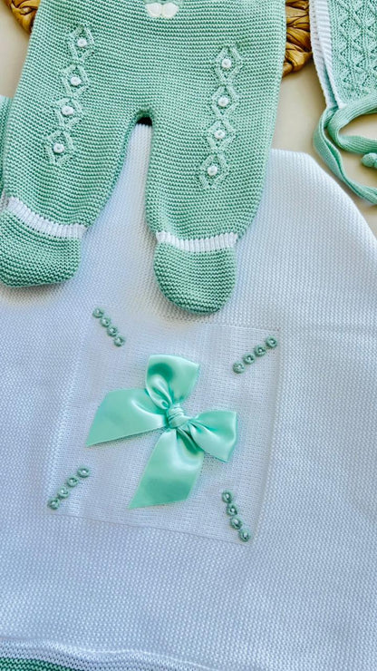 SET MARA TEJIDO PREMIUM - DISEÑO ELEGANTE Y CLASICO - COLOR VERDE