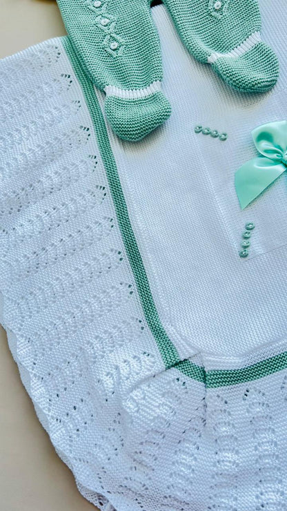 SET MARA TEJIDO PREMIUM - DISEÑO ELEGANTE Y CLASICO - COLOR VERDE