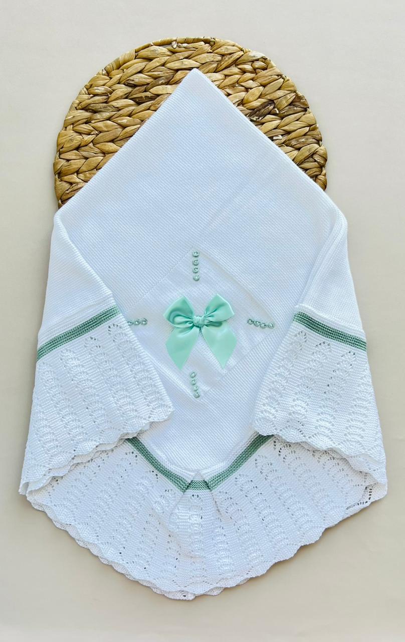 COBIJA MARA TEJIDO PREMIUM - DISEÑO ELEGANTE Y CLASICO - COLOR VERDE