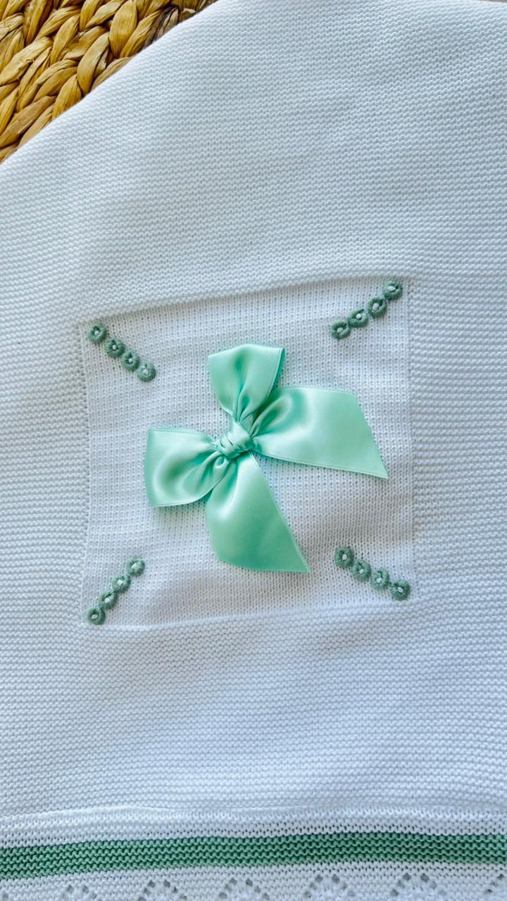 COBIJA MARA TEJIDO PREMIUM - DISEÑO ELEGANTE Y CLASICO - COLOR VERDE