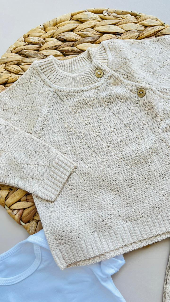 SET DE LUJO PARA BEBÉ – 6 PIEZAS - TONO BEIGE CLÁSICO