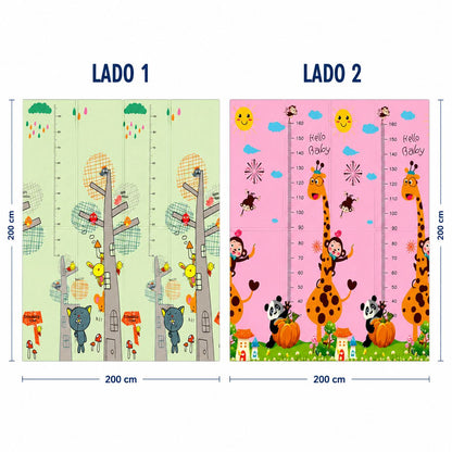 TAPETE DE GATEO DOBLE FAZ - DISEÑO BOSQUE MAGICO