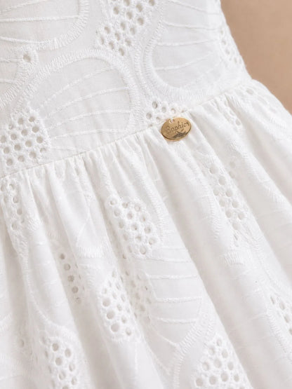 VESTIDO OJALILLO- BLANCO