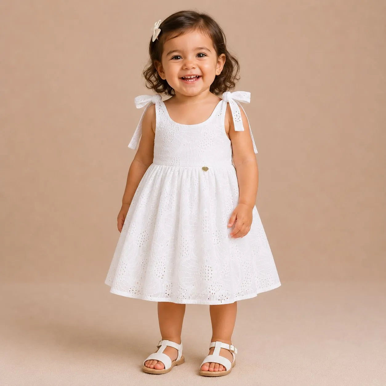VESTIDO OJALILLO- BLANCO