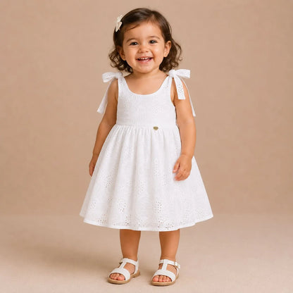 VESTIDO OJALILLO- BLANCO