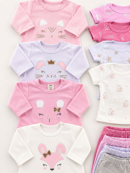 Conjunto Ropa Bebé Niña 16 Piezas – Semanario Recién Nacida | Camisetas, Pantalones y Gorros