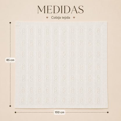 Cobija Tejida para Bebé Premium 100 x 85 cm | color perla