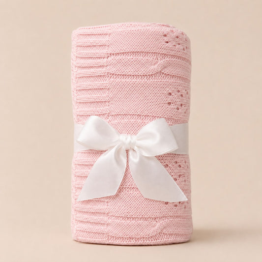 Cobija Tejida para Bebé Premium 100 x 85 cm | color rosa