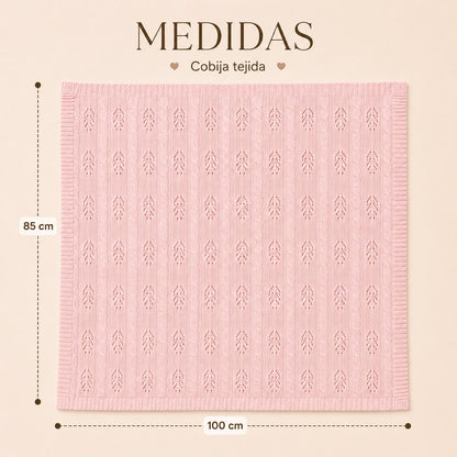 Cobija Tejida para Bebé Premium 100 x 85 cm | color rosa