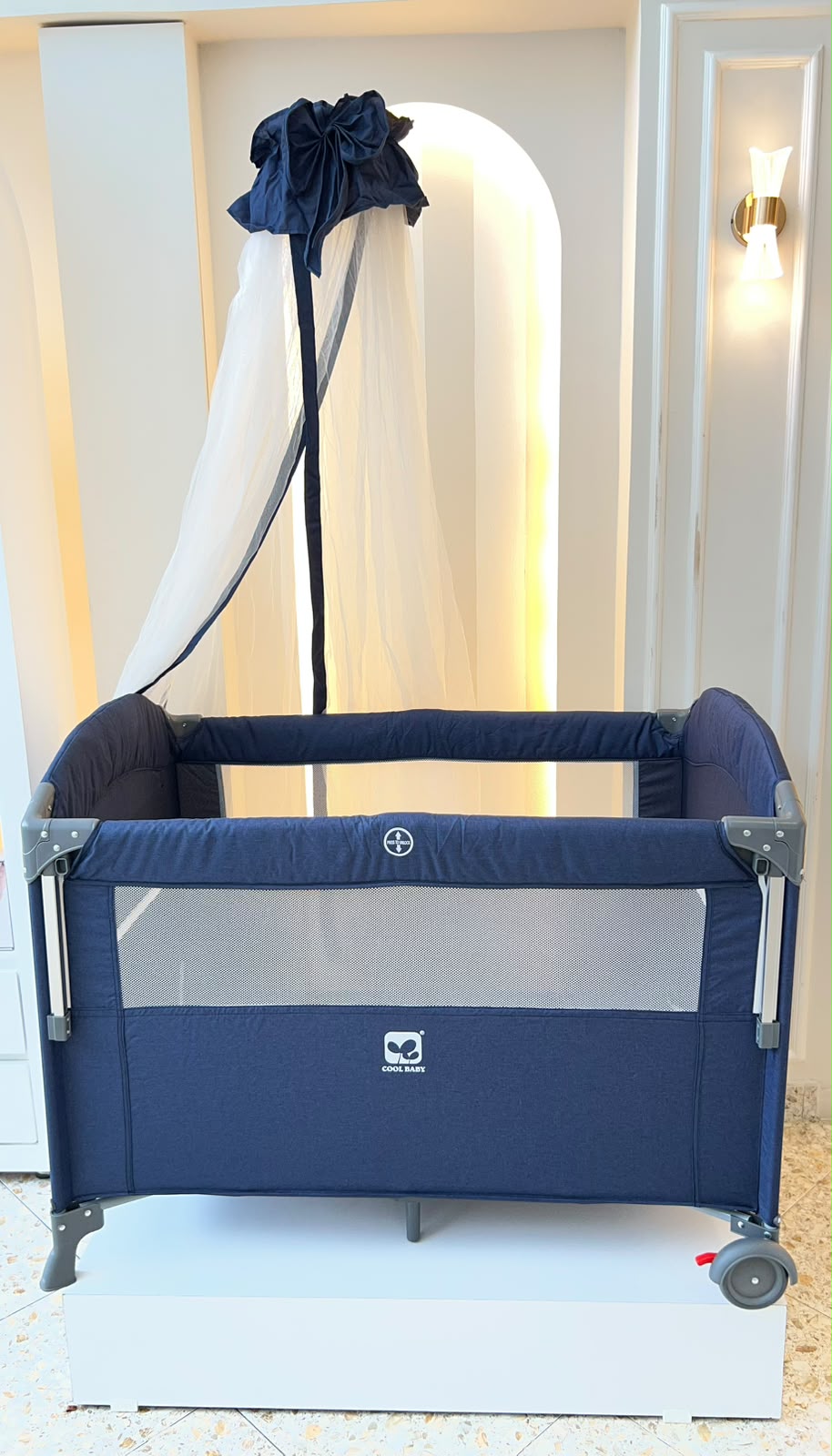 Cuna de Viaje Multifuncional Cool Baby – Toldo, Móvil y Cambiador Incluidos