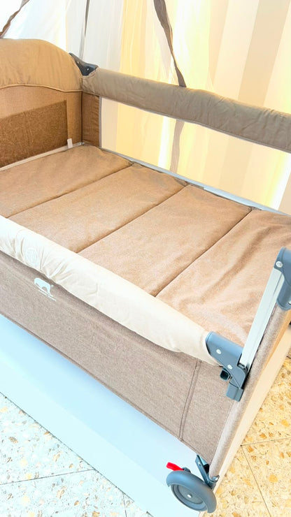 Cuna de Viaje Multifuncional Cool Baby Beige – Toldo, Móvil y Cambiador Incluidos