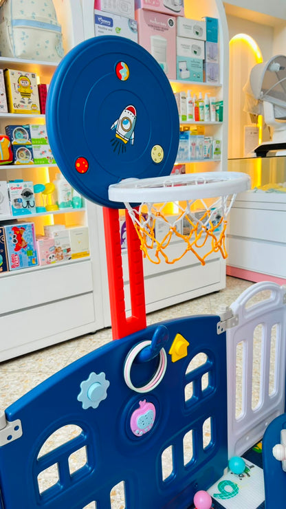 Corral de Juegos para Bebes con Tobogan Columpio Tapete y 117 Pelotas 180x150x60 cm
