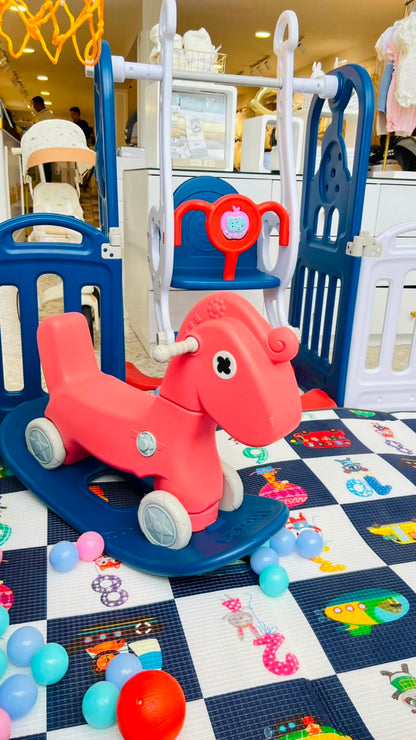 Corral de Juegos para Bebes con Tobogan Columpio Tapete y 117 Pelotas 180x150x60 cm