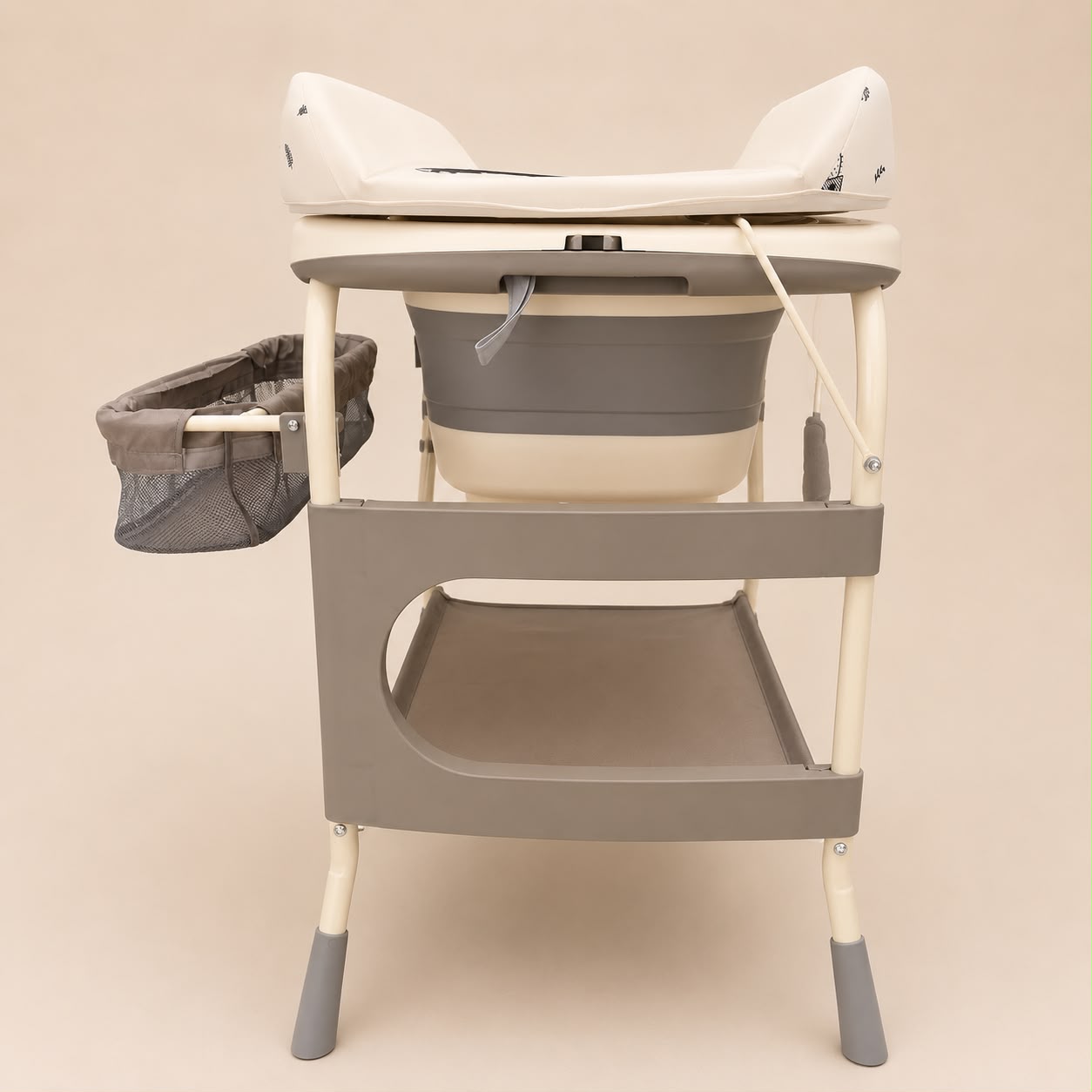 Bañera con Cambiador Plegable para Bebé con Ruedas