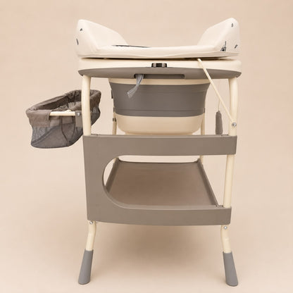 Bañera con Cambiador Plegable para Bebé con Ruedas