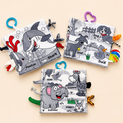 Pack 4 Libros Sensoriales de Tela para Bebé Tiibaby Soft Baby Books
