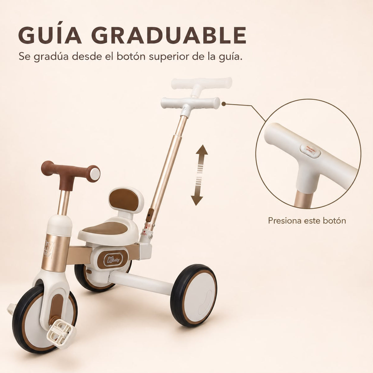 Triciclo 4 en 1 Metalizado con Guía Parental