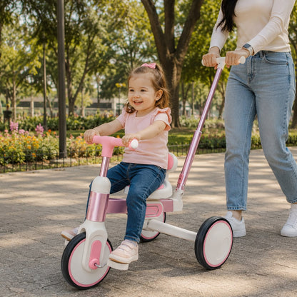 Triciclo Bicicleta de Balance 4 en 1 para Bebé y Niño Rosado