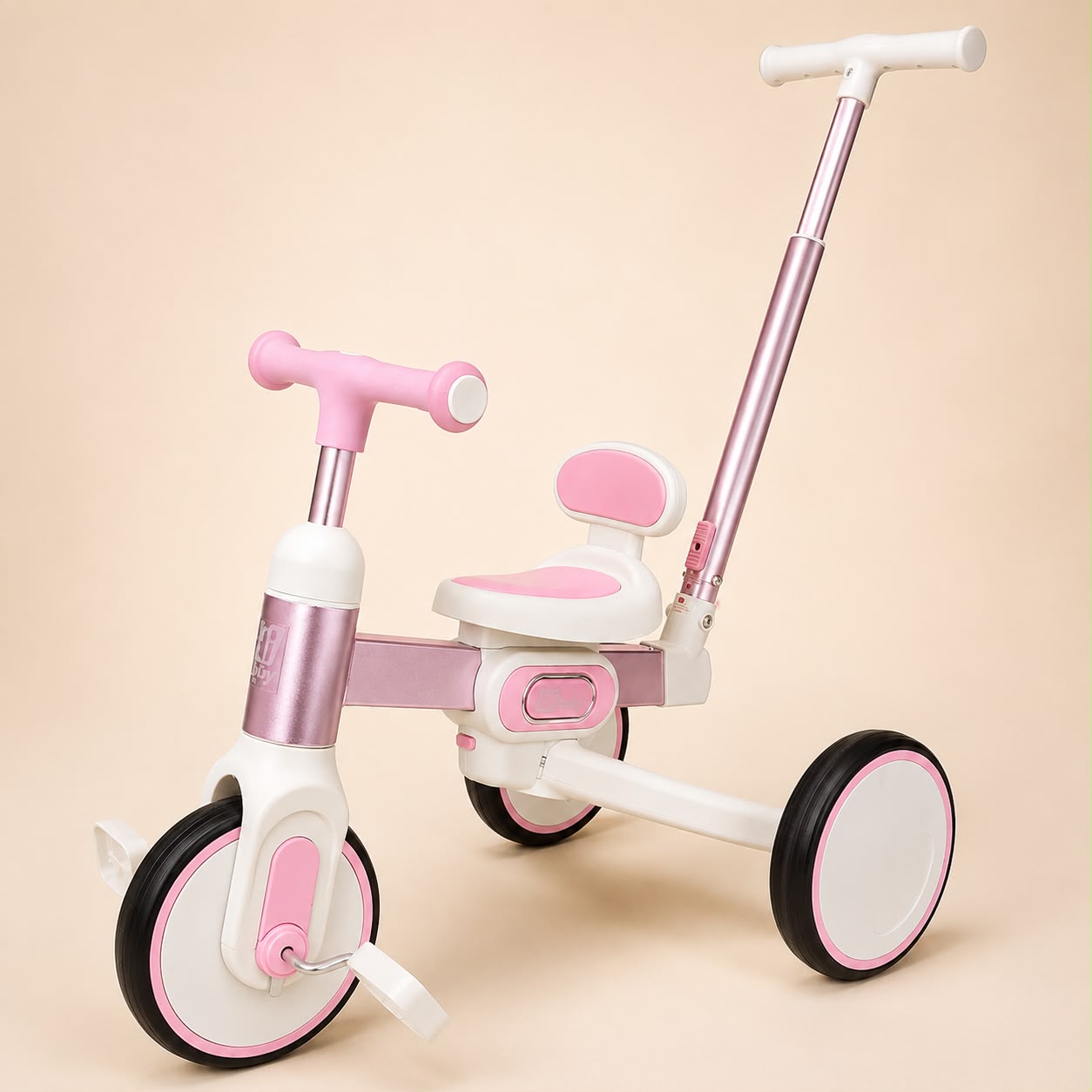Triciclo Bicicleta de Balance 4 en 1 para Bebé y Niño Rosado
