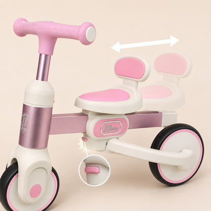 Triciclo Bicicleta de Balance 4 en 1 para Bebé y Niño Rosado