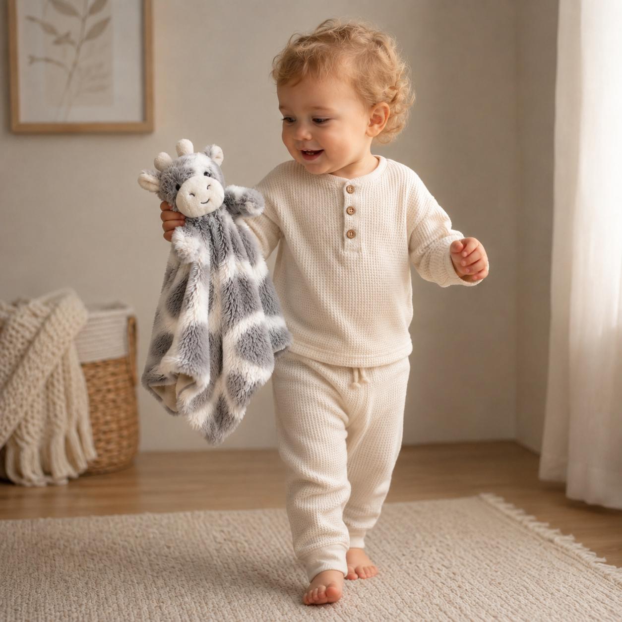 Peluche de Apego Jirafa Gris para Bebé