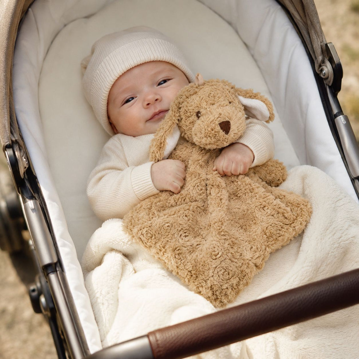 Peluche de Apego Perrito Dorado para Bebé