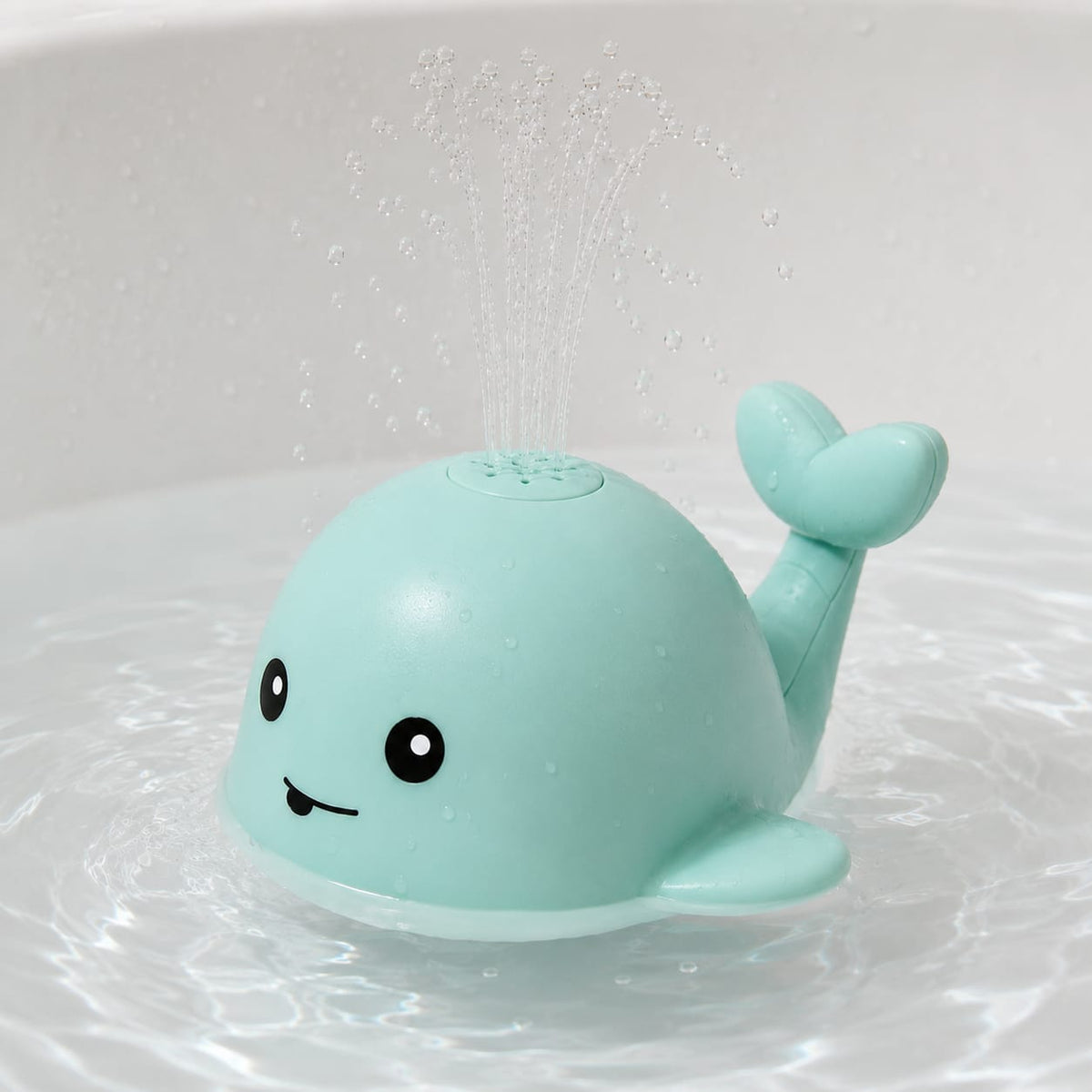 Ballena Fuente Eléctrica para Baño de Bebé — Verde Menta