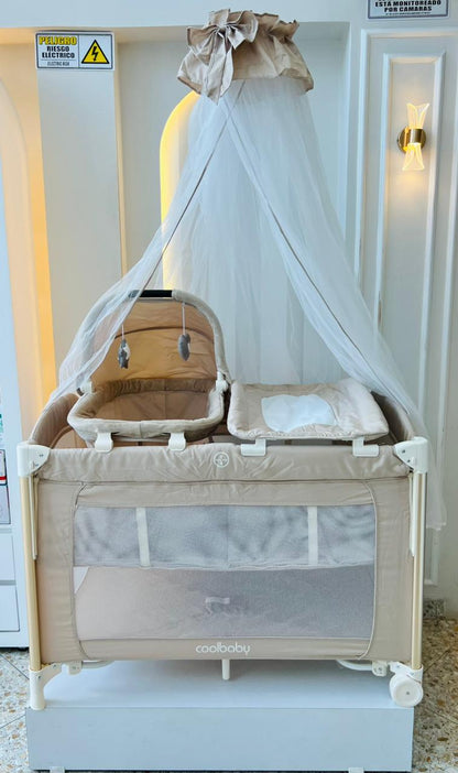 Corral Dubai Coolbaby 5 en 1 con Cambiador, Moisés y Mecedora